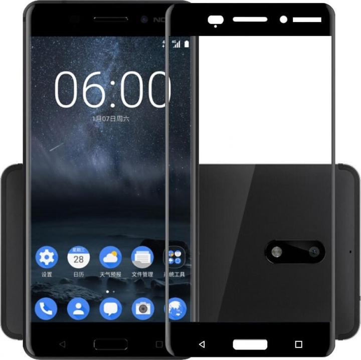 Actual product image Screenguard Nokia 8 Full Screen Protective Glass Film 2.5D 9H (1 Piece, Nokia 8)