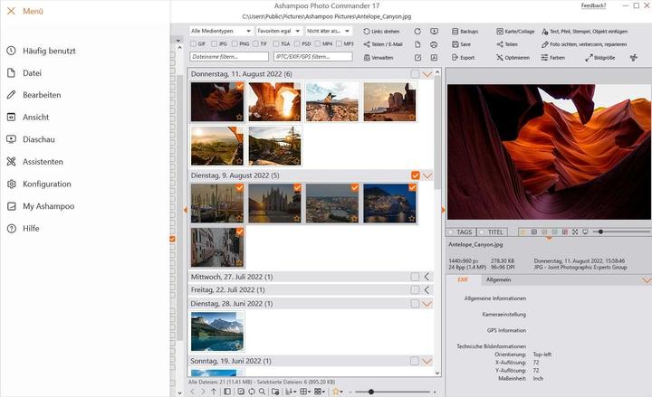 Actual product image Ashampoo Photo Commander 17 ESD, Vollversion, 1 PC, Produktfamilie (1 User, 1 Devices/Users)