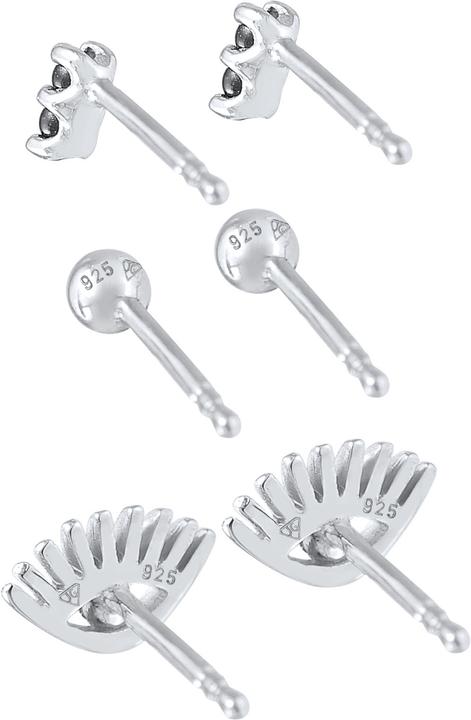 Actual product image Elli Evil Eye, crystal stud earrings, ball (Synthetic pearl, Glass crystal, 925 Sterling silver)