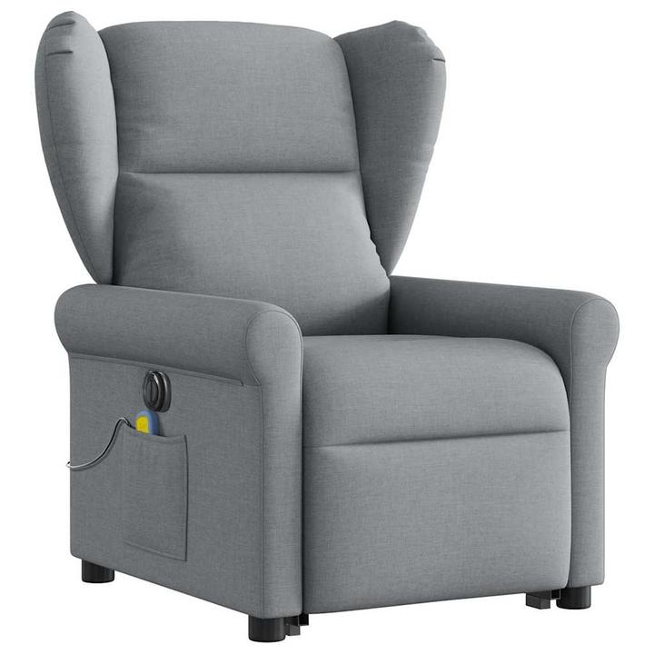 Actual product image VidaXL Electric massage chair with stand-up aid Light grey fabric