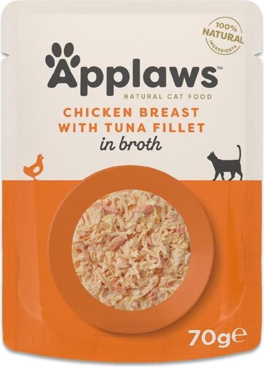 Produktbild Applaws Hühnerbrust mit Thunfisch in Brühe, Nassfutter für Katzen (70g) (70 g)