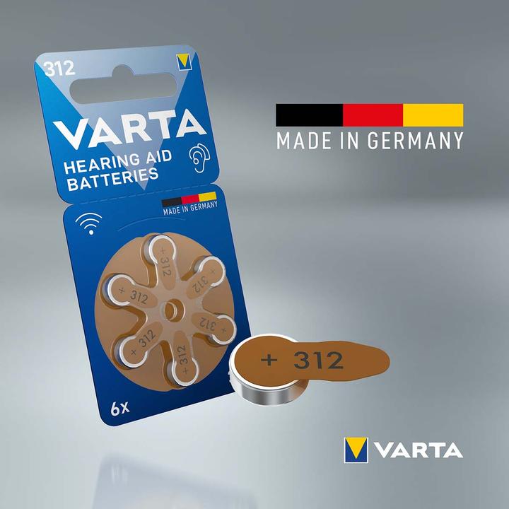 Produktbild Varta Hörgerätebatterien Typ 312, 1.4V (6-Pack) (6 Stk., A312, 180 mAh)