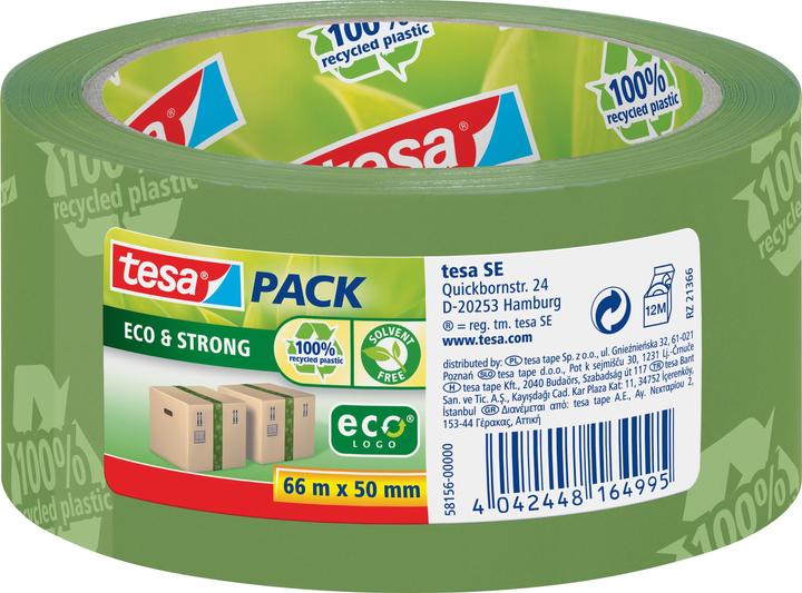 Actual product image tesa tesapack ECO & STRONG packaging tape - environmentally friendly packaging tape made from 100 % (50 mm)