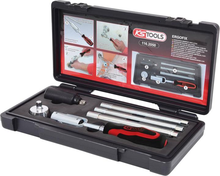 Produktbild KS Tools Waschtisch-Montage-Satz, 6-teilig, Feinster Chrom-Vanadium-Stahl
