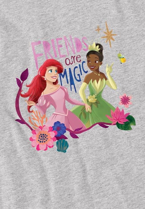 Actual product image Disney Princess Childrens/Kids Friends Are Magic Ariel And Tiana T-Shirt (140)