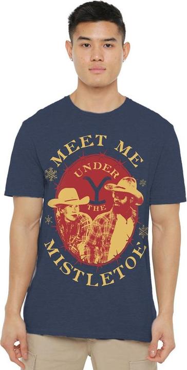 Actual product image Yellowstone Unisex Adult Meet Me Under The Mistletoe Christmas T-Shirt (L)