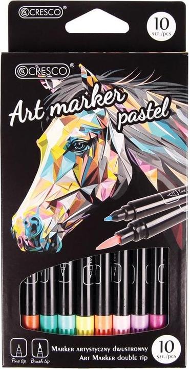 Produktbild Cresco Doppelseitiger Kunstmarker, 10 Pastellfarben (Mehrfarbig)