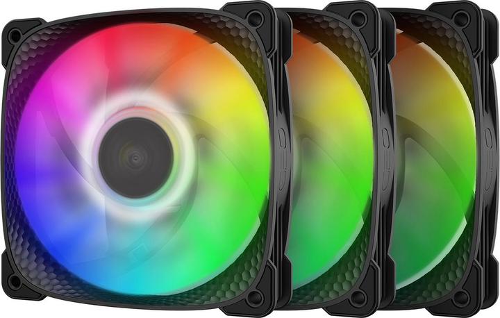 Geometric Future Squama 2505B RGB fan, 3-pack - 120 mm, black (120 mm, 3 x)