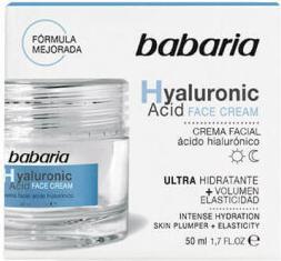 Nährwerte und Zutaten Babaria Hyaluronic Acid (50 ml, 24h Creme, Bis SPF 10)