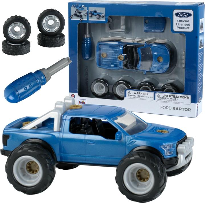Produktbild Theo Klein 3312 2017 Ford F-150 Raptor Schraubauto, 3 in 1 I Bau-Set für mindestens 4 Ford-Raptor-Modelle I Ink
