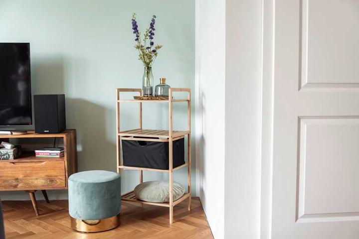 Actual product image Wenko Ecori Shelf 44 x 93.5 cm, Nature/Black (10 x 36 x 96 cm)