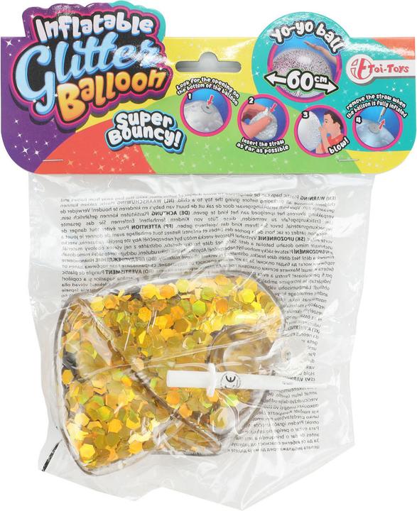 Immagine prodotto Toi-Toys Palloncino gonfiabile glitterato, 60 cm