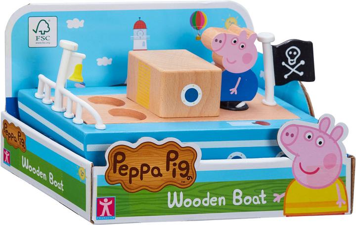 Actual product image Boti Peppa Pig wooden boat with figure