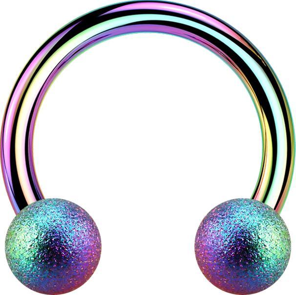 Produktbild Star Piercing Micro Circular Barbell farbig mit zwei Kugeln gesprenkelt (Chirurgenstahl 316L)