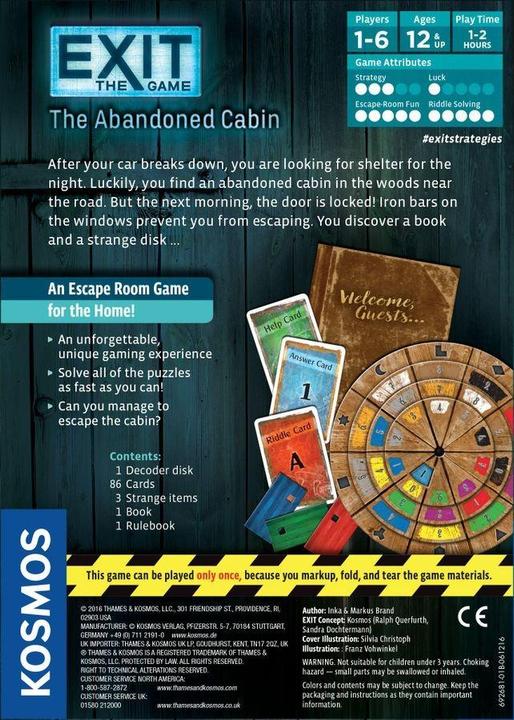 Image du produit Kosmos Exit : The Game - La cabane abandonnée (Anglais)