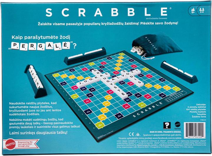 Actual product image Scrabble GAMES board game (LT), Y9624 (English, Latvian)