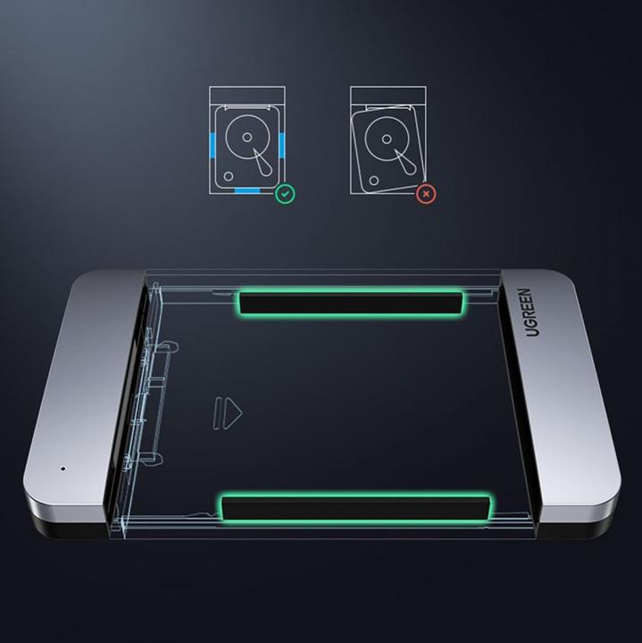 Productafbeelding Ugreen USB 3.1 Type-C HDD/SSD Aluminium Behuizing 2,5" met USB-C Kabel (2.5")