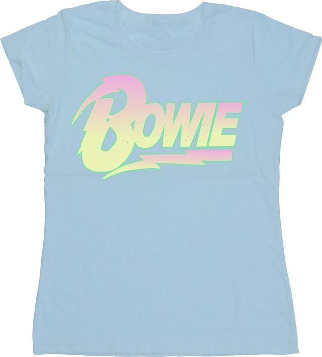 Actual product image David Bowie Womens/Ladies Neon Logo Cotton T-Shirt (L)