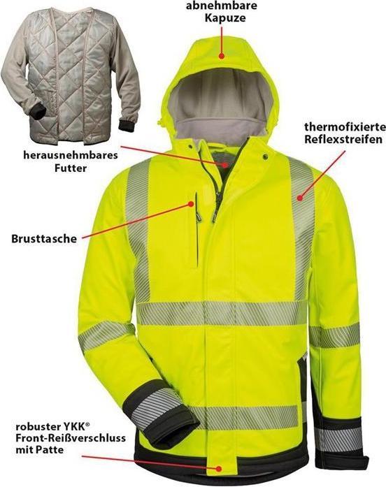 Actual product image Elysee High-visibility softshell jacket Melvin size XXL yellow/black (XXL)
