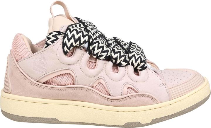 Produktbild Lanvin curb sneakers in white and pink leather (36)