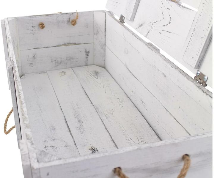 Produktbild Holz Zollhaus Truhe Vintage Shabby Weiss, 85 x 42 cm (42 x 85 x 12 cm, 137.51 l)