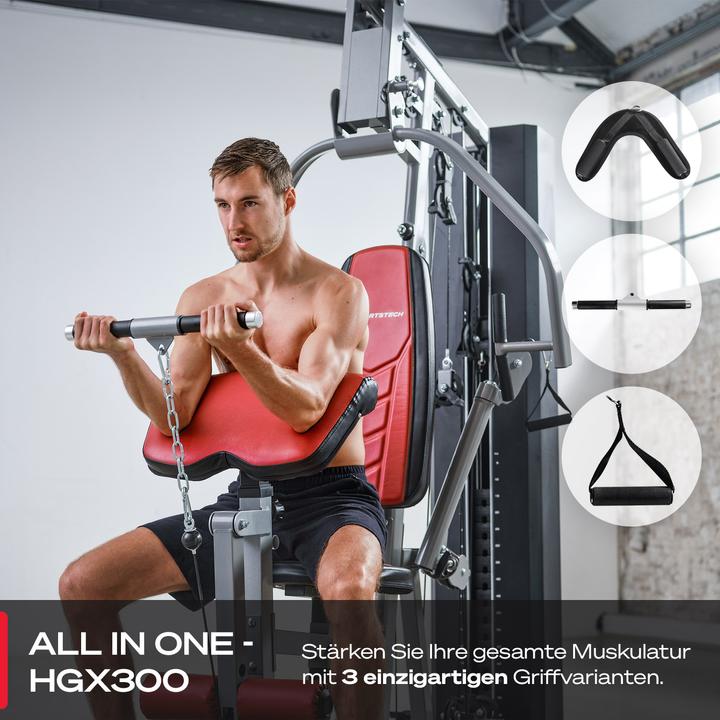 Produktbild Sportstech HGX300 - Multifunktions-Kraftstation für zuhause, Fitness mit 80kg Gewichtsblock & integr