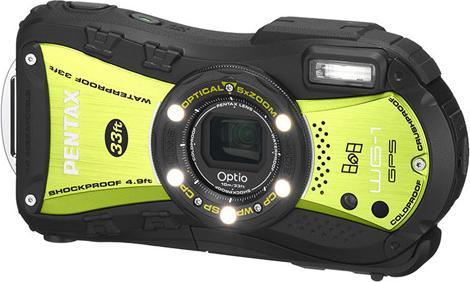 Pentax Optio WG-1 GPS, 14MP, 5x WW-Zoom, Wasserfest, Grün (1/2,3'')