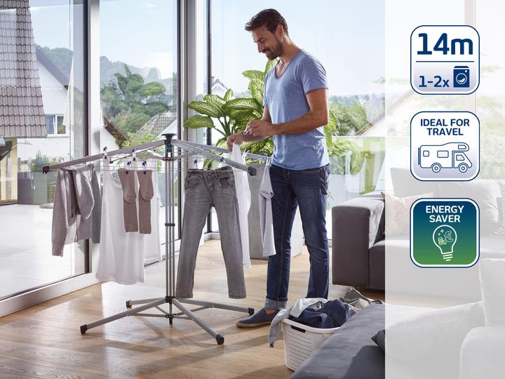 Produktbild Leifheit Standwäschespinne LinoPop-Up 140 (14 m)