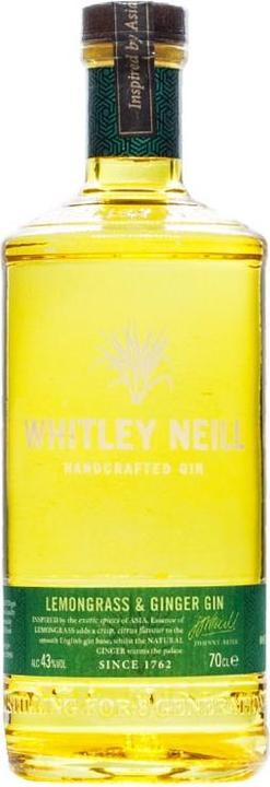 Image du produit Whitley Neill Lemongrass & Ginger (citronnelle et gingembre) Dry Gin (1 x 70 cl)