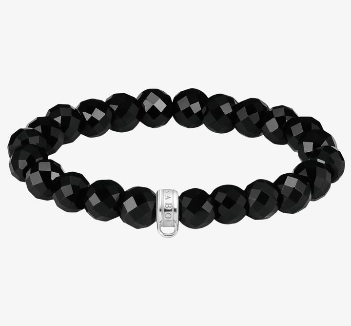 Produktbild Thomas Sabo Charm Armband Obsidian Beads oval (17 cm, Silber 925)