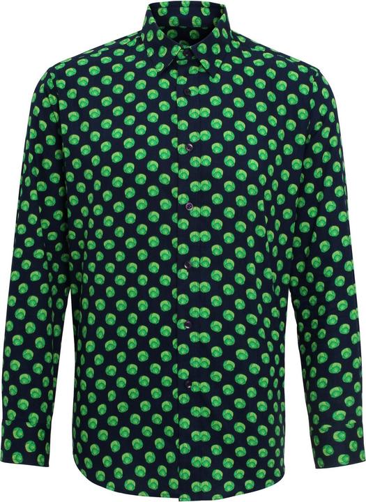 Actual product image Christmas Shop Long Sleeve Shirt With Santa Claus Rose Pattern (S)