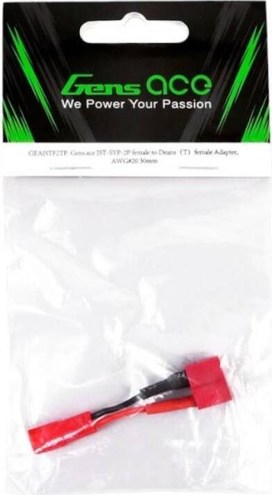 Actual product image Gens Ace JST-SYP-2P female to Deans?T?female adapter, AWG20 30mm