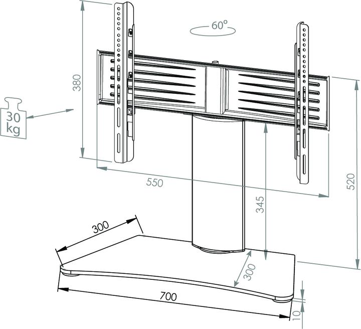 Actual product image VCM TV stand attachment Windoxa Mini (40", 30 kg)