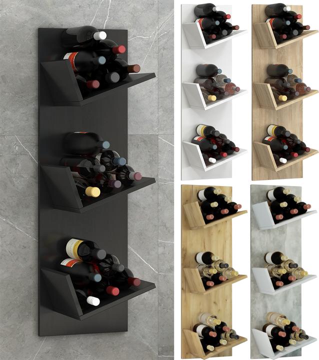 Actual product image VCM Wood bottles wall wine rack Vinosi (33 x 26 x 106 cm)