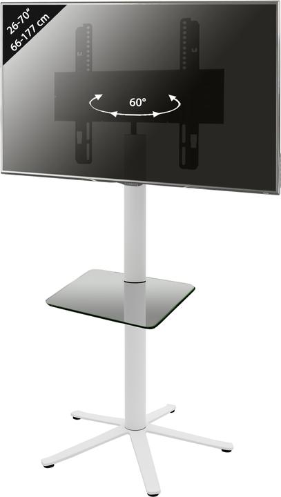 Produktbild VCM TV Standfuss Alu Xila mit Glas Zwischenboden (61 x 61 x 100 cm)