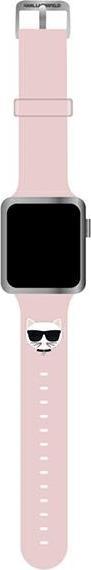 Immagine prodotto Karl Lagerfeld KLAWMSLCP Cinturino Apple Watch 38/40 / 41 mm rosa / cinturino rosa Silicone Choupette Heads (38 mm, 40 mm, Silicone)