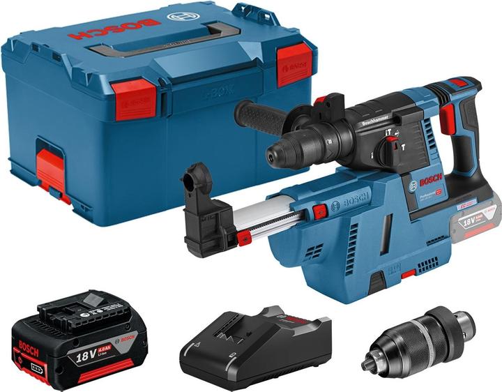 Bosch Hausgeräte Bosch Akku-Bohrhammer GBH 18V-26 F mit SDS plus 18V / 1x 4,0 Ah Akku + Ladegerät inkl. Zubehör-Set i (Akkubetrieb)