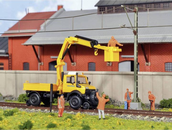 Productafbeelding Kibri H0 Twee-weg Unimog spooropbouw met werkkraan