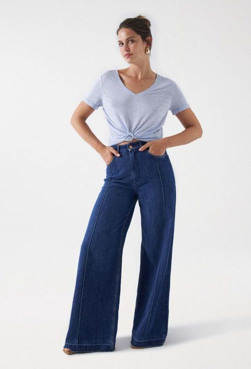 Actual product image Salsa Jeans T-Shirts Linen V-Neck T-Shirt (L)