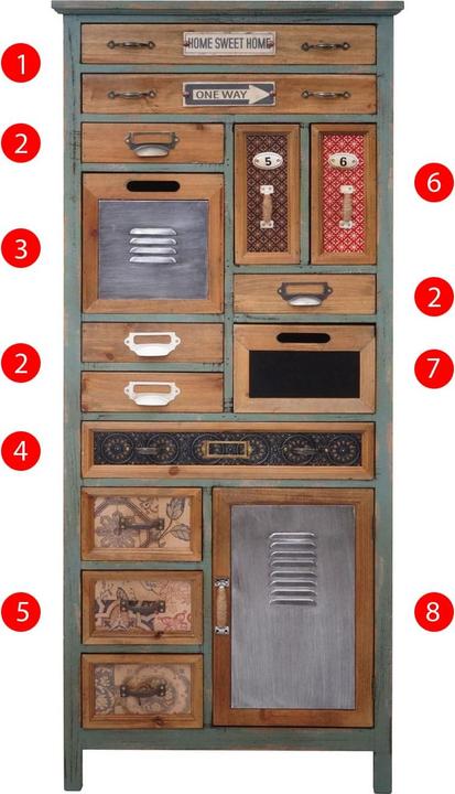 Actual product image Jamb Pharmacist cabinet (57 x 32 x 138 cm)