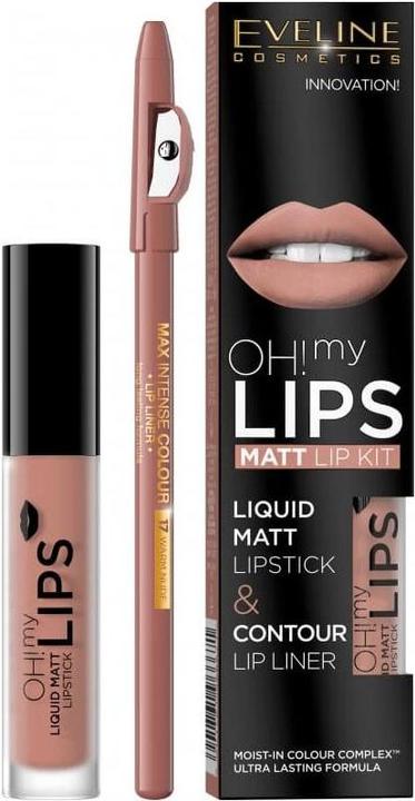 Eveline Oh My Lips lipstick 4.5 ml + pencil 01 Neutral Nude (01 Neutral Nude)
