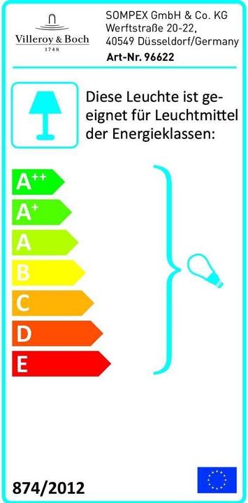 Etichetta energetica Villeroy & Boch Lampada da tavolo Atene 1x E27 rame (E27)