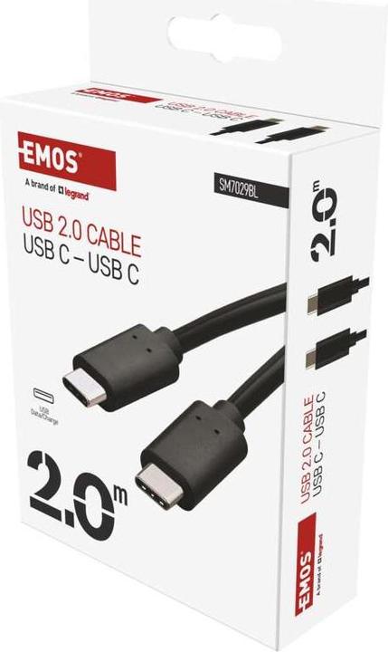 Actual product image Emos USB Kabel 2.0 C Stecker - USB C Stecker 2m, schwarz (2 m, USB 2.0)