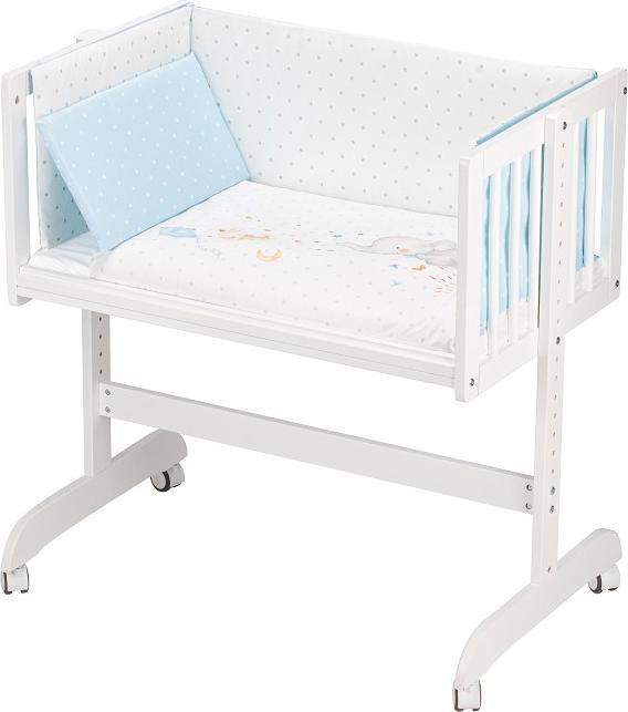 Immagine prodotto Interbaby Culla Co-Sleeping - Faggio Bianco + Lenzuola+Biancheria+Materassi - - Azul