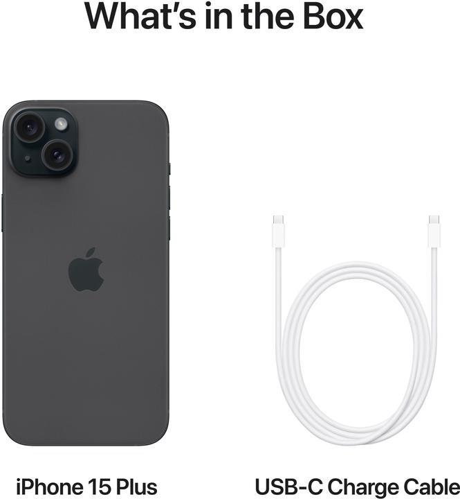 Image du produit Apple iPhone 15 Plus (128 Go, Noir, 6.70", SIM + eSIM, 48 Mpx, 5G)