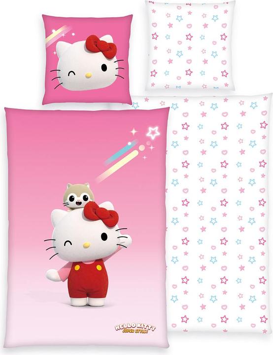 Immagine prodotto Herding Biancheria da letto Hello Kitty Hello Kitty-Super Style 135 x 200 cm / 80 x 80 cm