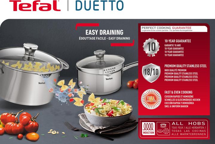Actual product image Tefal Duetto (24 cm, Pot, Stainless steel)