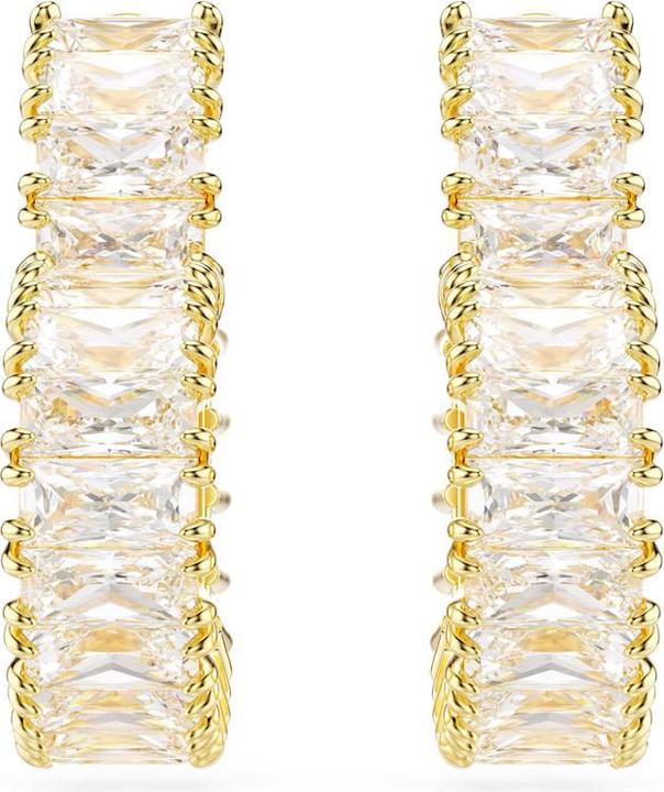 Image du produit Swarovski Matrix Créoles Baguette Taille Coeur Petit Or Blanc (Métal Swarovski)