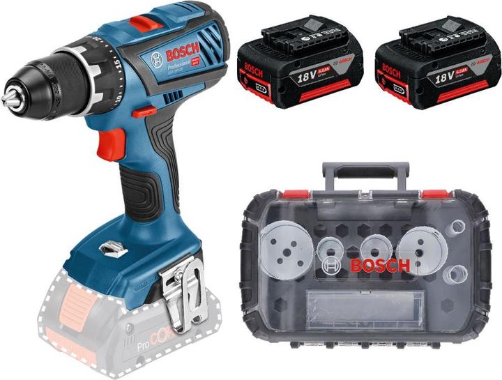 Actual product image Bosch Professional 18V cordless drill driver GSR18V-28 + 9tlg electricianLS set (Rechargeable battery operated)