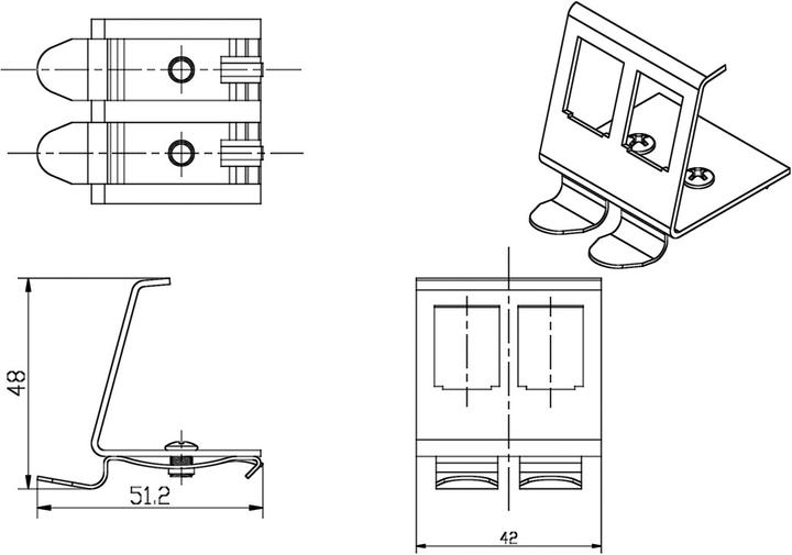 Produktbild Value Hutschienen-Adapter für 2 Keystones (Keystone Modulhalter)
